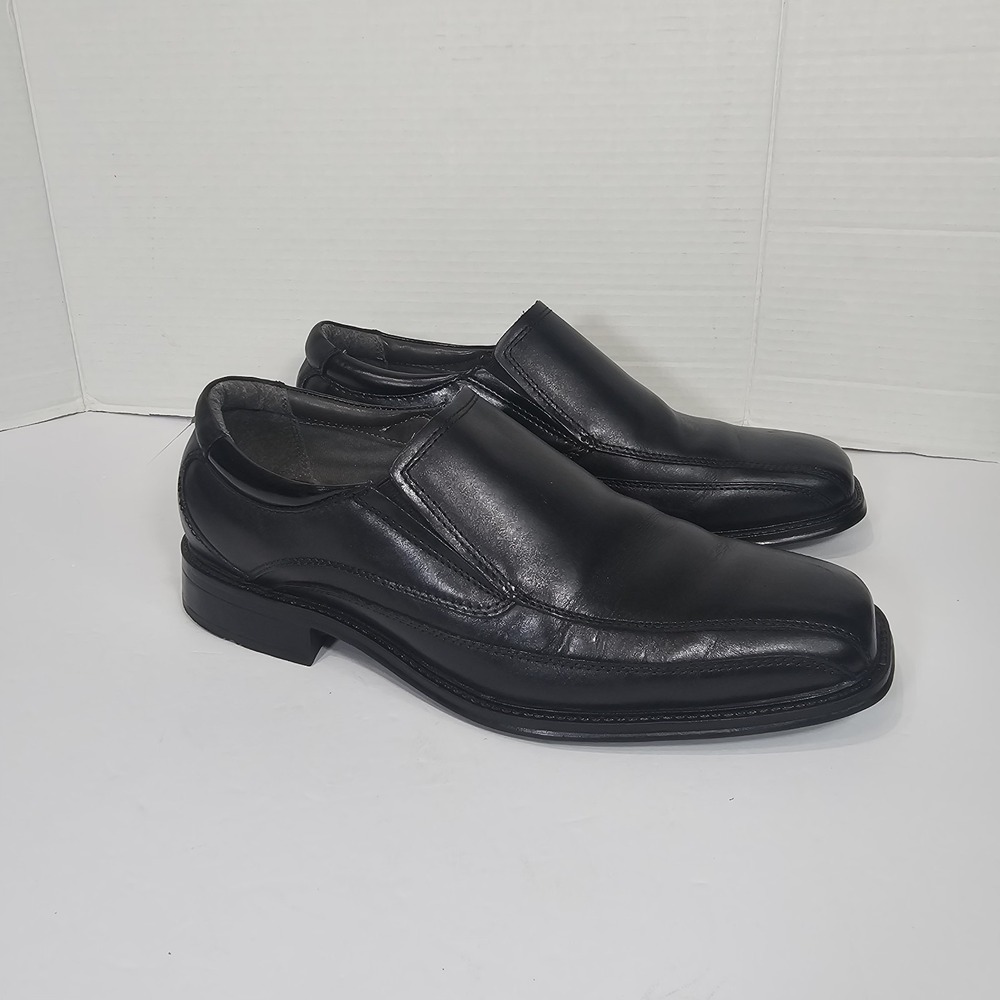 Dockers Shoes Mens 10.5 W Franchise Loafers Black Leather Slip On Square Toe